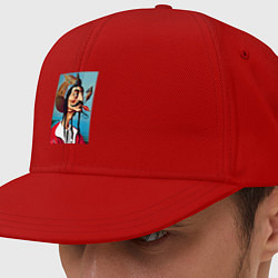 Кепка-снепбек Портрет Сальвадора Дали - нейросеть, цвет: красный