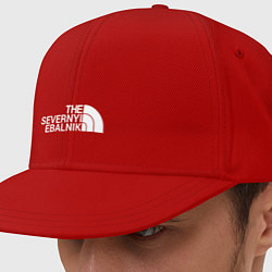 Кепка-снепбек Северное лицо белая надпись на кепке, цвет: красный