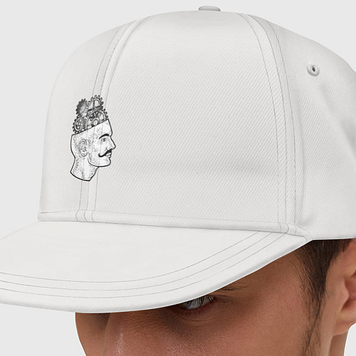 Кепка снепбек Механический мозг / Белый – фото 1