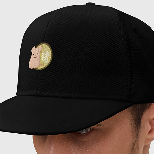 Кепка снепбек Год свиньи на китайском / Черный – фото 1