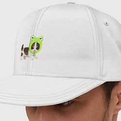 Кепка-снепбек Милый котенок в шапочке жабке, цвет: белый