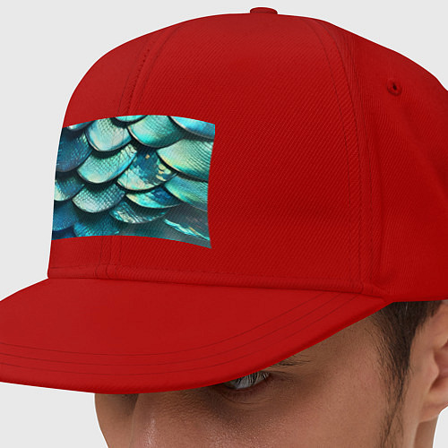 Кепка снепбек Чешуя крупной рыбы / Красный – фото 1