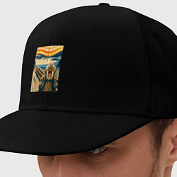 Кепка-снепбек Морж кричит на картине Эдварда Мунка - мем искусст, цвет: черный