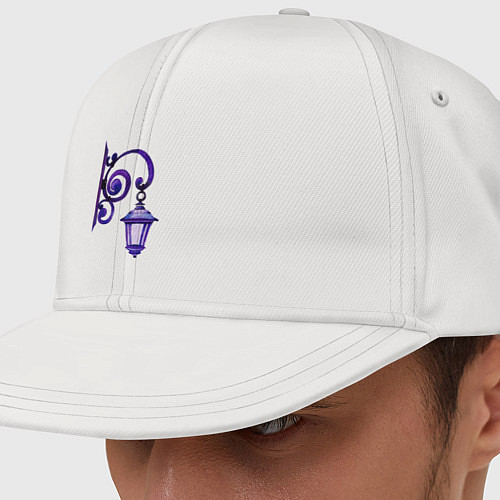 Кепка снепбек Фиолетовый уличный фонарь / Белый – фото 1