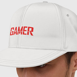 Кепка-снепбек Gamer надпись, цвет: белый