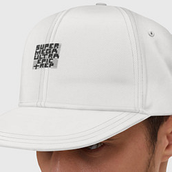Кепка-снепбек Пиксельный Super Mega Ultra Epic Rep - ASCII арт,, цвет: белый