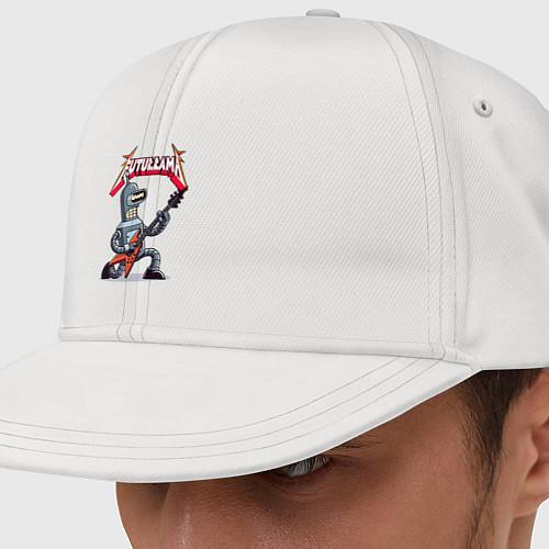 Кепка снепбек Bender bending robot from rock group Futurama / Белый – фото 1