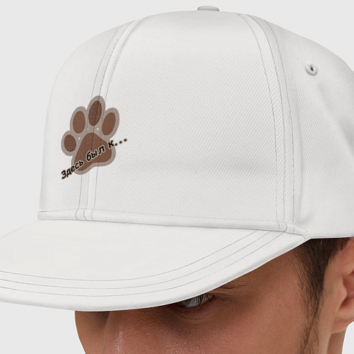 Кепка снепбек Здесь был кот / Белый – фото 1