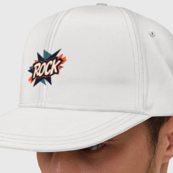 Кепка снепбек Слово rock в стиле комикса