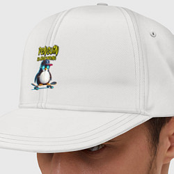 Кепка-снепбек Penguin skateboarding - ai art fantasy, цвет: белый