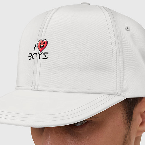 Кепка снепбек I love boys - motto / Белый – фото 1