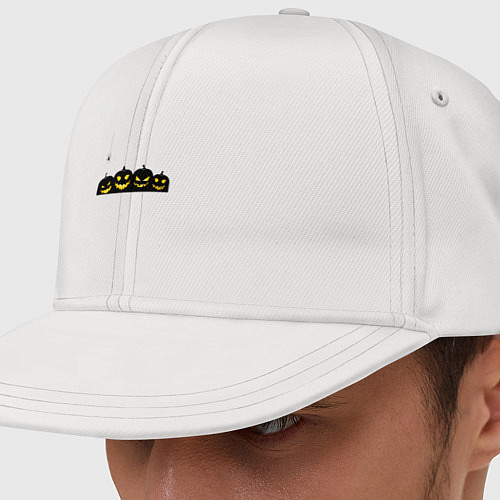 Кепка снепбек Хэллоуин и счастливые злые тыквы / Белый – фото 1