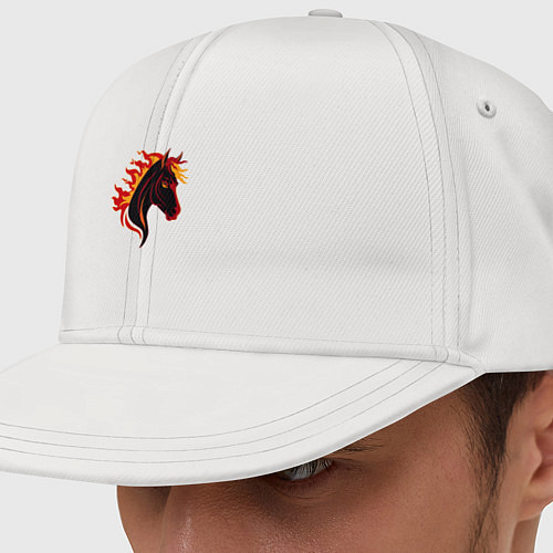 Кепка снепбек Огненная лошадь, символ года / Белый – фото 1