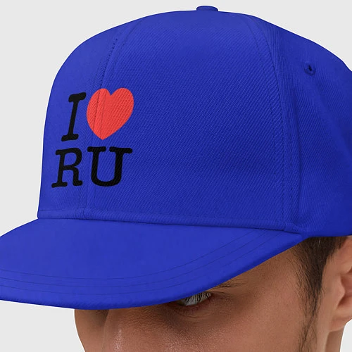 Кепка снепбек I love RU (vertical) / Синий – фото 1