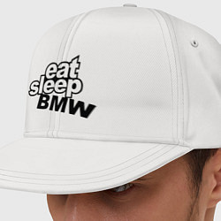 Кепка-снепбек Eat Sleep BMW, цвет: белый