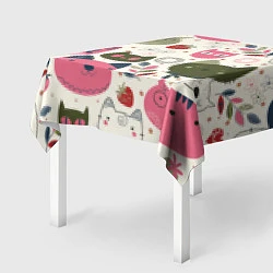 Скатерть для стола Радостные котики, цвет: 3D-принт — фото 2