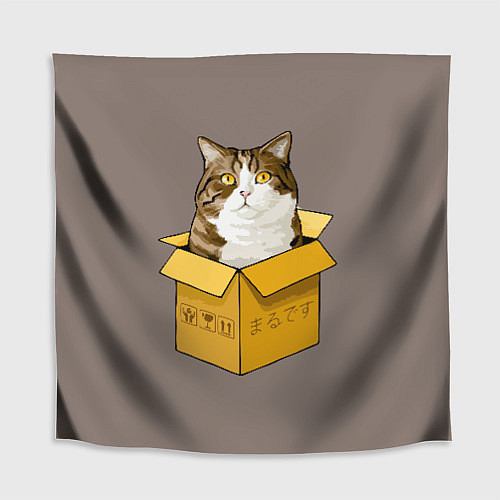 Скатерть для стола Котик в коробке / 3D-принт – фото 1