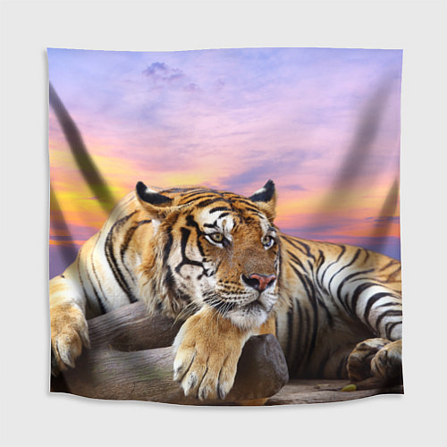 Скатерть для стола Тигр на закате / 3D-принт – фото 1