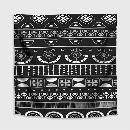Скатерть для стола Black and White ethnic / 3D-принт – фото 1