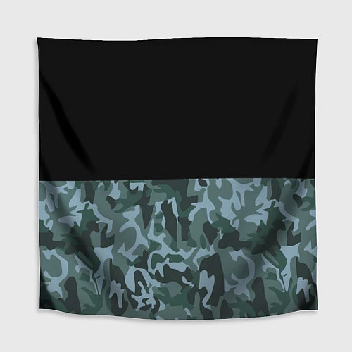 Скатерть для стола Камуфляж: черный/синий / 3D-принт – фото 1