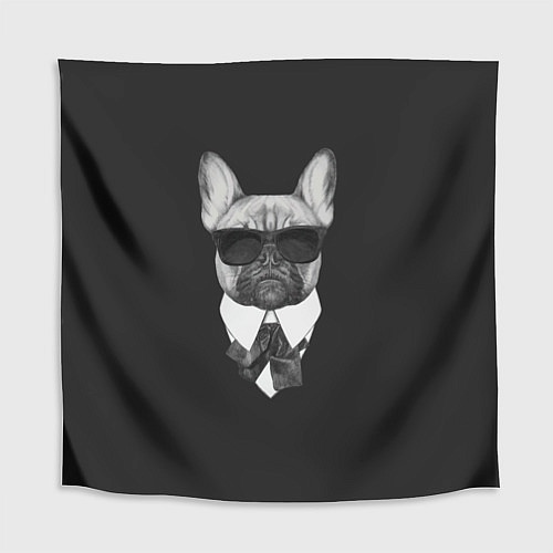 Скатерть для стола Бульдог в черном / 3D-принт – фото 1