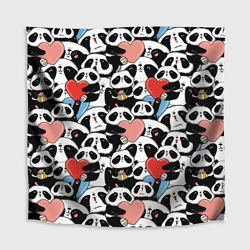 Скатерть для стола Funny Pandas / 3D-принт – фото 1