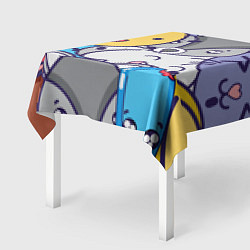 Скатерть для стола Влюбленный енот, цвет: 3D-принт — фото 2