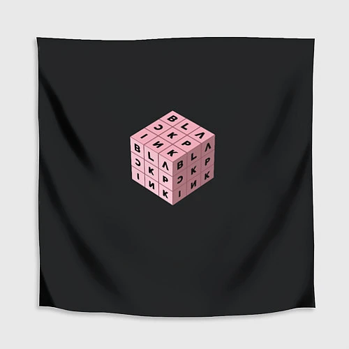 Скатерть для стола Black Pink Cube / 3D-принт – фото 1