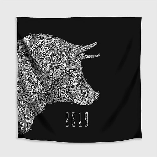 Скатерть для стола Черная свинья 2019 / 3D-принт – фото 1