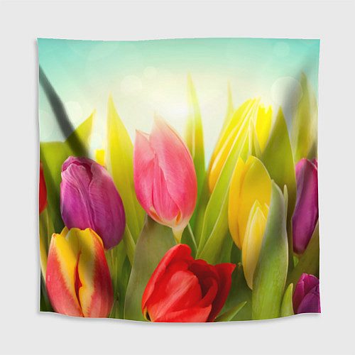 Скатерть для стола Цветущие тюльпаны / 3D-принт – фото 1