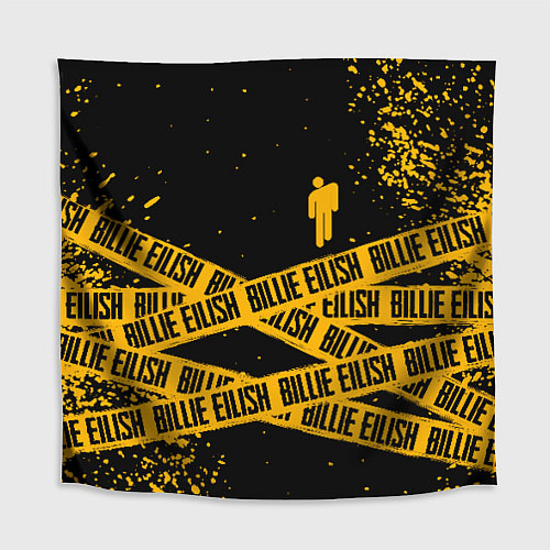 Скатерть для стола BILLIE EILISH: Yellow & Black Tape / 3D-принт – фото 1