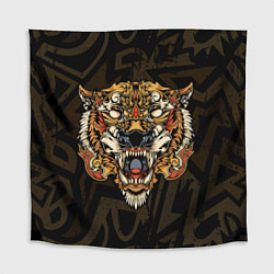 Скатерть для стола Тигровый стимпанк Tiger, цвет: 3D-принт