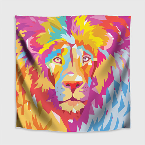 Скатерть для стола Акварельный лев / 3D-принт – фото 1