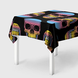 Скатерть для стола Neon skull!, цвет: 3D-принт — фото 2