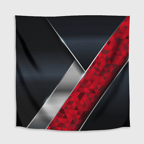 Скатерть для стола 3D BLACK AND RED METAL / 3D-принт – фото 1