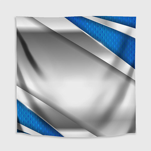Скатерть для стола 3D СЕРЕБРО BLUE LINES / 3D-принт – фото 1