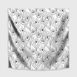 Скатерть для стола Скетч Цветы орхидеи, цвет: 3D-принт