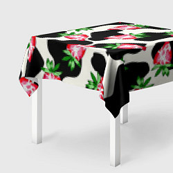 Скатерть для стола Клубника на коровьей шкуре, цвет: 3D-принт — фото 2