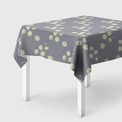 Скатерть для стола Ромашки на сером паттерн, цвет: 3D-принт — фото 2