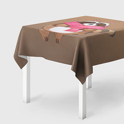Скатерть для стола Акварельный енотик, цвет: 3D-принт — фото 2