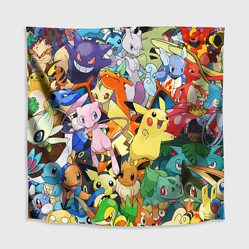Скатерть для стола АНИМЕ, ПОКЕМОНЫ ВСЕ ПЕРСОНАЖИ POKEMON / 3D-принт – фото 1