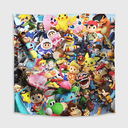Скатерть для стола SUPER SMASH BROS ГЕРОИ ИГРЫ / 3D-принт – фото 1