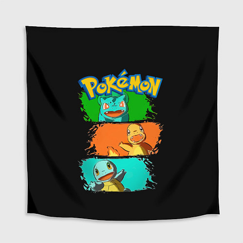 Скатерть для стола Стартовые покемоны - Pokemon / 3D-принт – фото 1