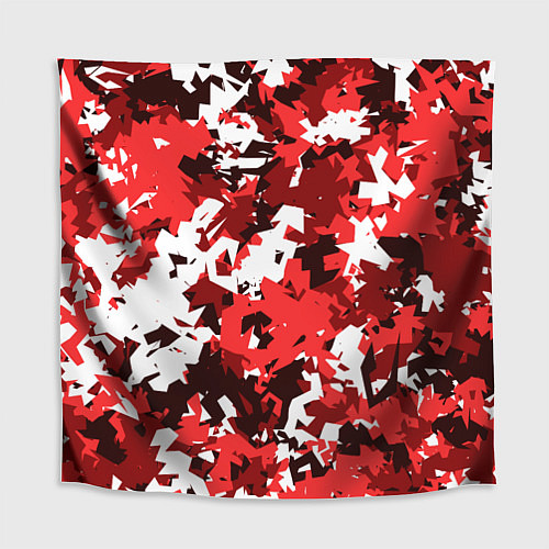 Скатерть для стола Красно-белый камуфляж / 3D-принт – фото 1