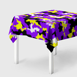 Скатерть для стола Камуфляж Фиолетово-Жёлтый, цвет: 3D-принт — фото 2