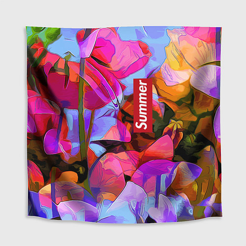 Скатерть для стола Красочный летний цветочный паттерн Summer color pa / 3D-принт – фото 1