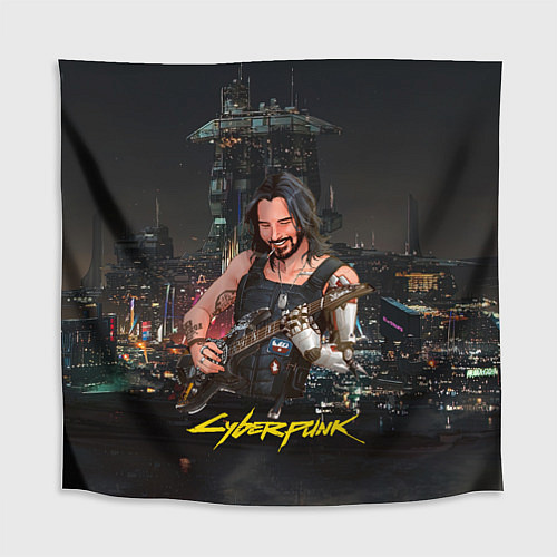 Скатерть для стола Johnny в гитарой Джонни Cyberpunk2077 / 3D-принт – фото 1