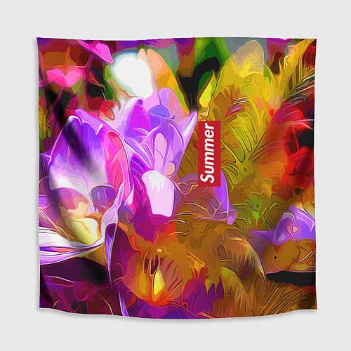 Скатерть для стола Красочный цветочный узор Лето Colorful Floral Patt / 3D-принт – фото 1