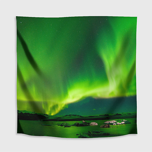 Скатерть для стола Абстрактное полярное сияние - Зелёный / 3D-принт – фото 1