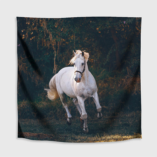 Скатерть для стола Скачущая белая лошадь / 3D-принт – фото 1